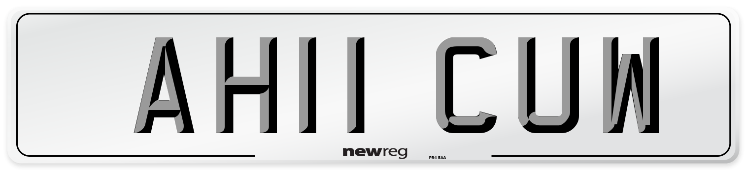 AH11 CUW Number Plate from New Reg